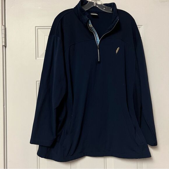 LevelWear Navy Blue 1/4 Zip Fleece Lined Pullover zip Pockets 2X XXL - Picture 1 of 11
